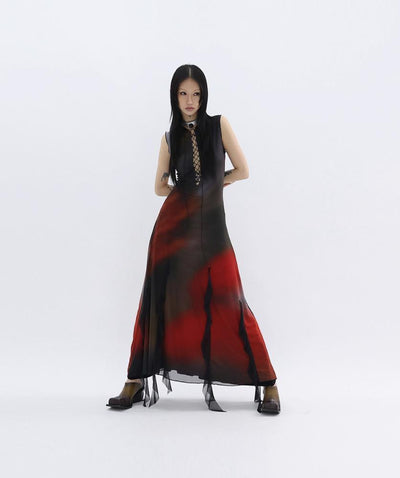 Kei Smudged Drape Strap Long Dress-korean-fashion-Dress-Kei's Closet-OH Garments