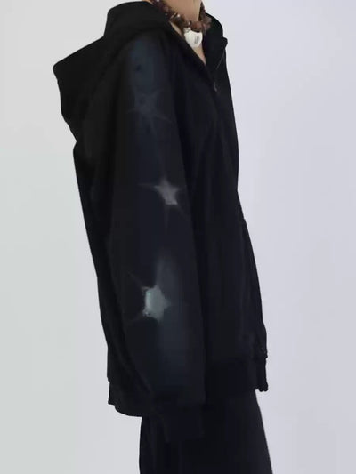 Kei Smudged Stars Hoodie & Sweatpants Set-korean-fashion-Clothing Set-Kei's Closet-OH Garments