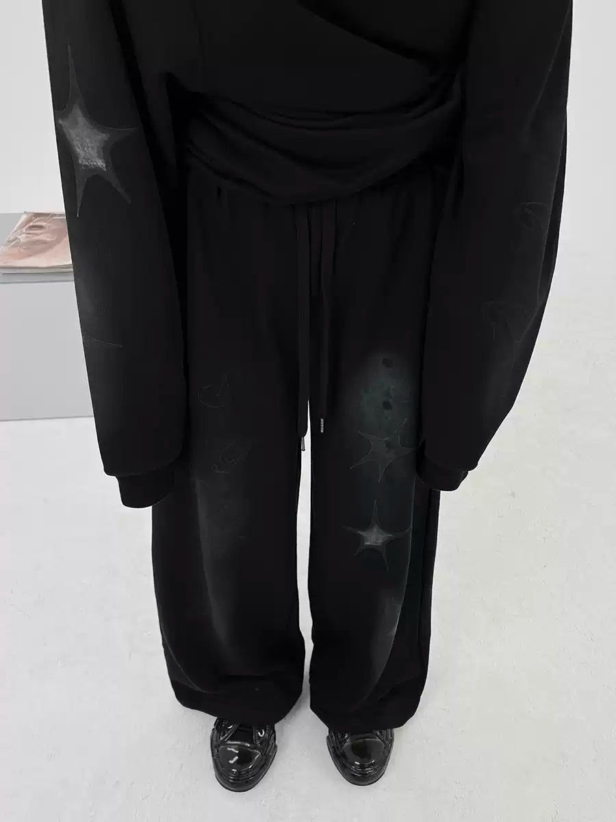 Kei Smudged Stars Hoodie & Sweatpants Set-korean-fashion-Clothing Set-Kei's Closet-OH Garments