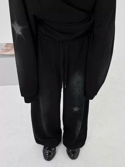 Kei Smudged Stars Hoodie & Sweatpants Set-korean-fashion-Clothing Set-Kei's Closet-OH Garments