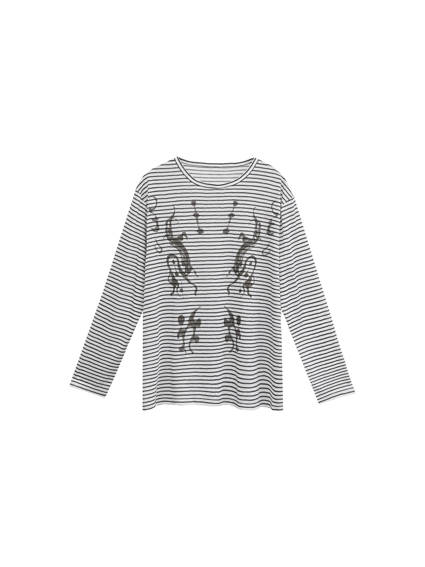 Kei Snowflake Striped Long Sleeve T-Shirt-korean-fashion-T-Shirt-Kei's Closet-OH Garments