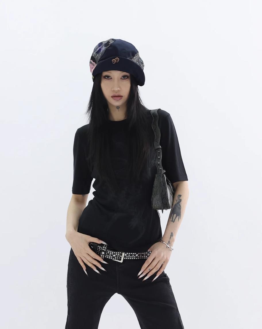 Kei Soft Abstract Print T-Shirt-korean-fashion-T-Shirt-Kei's Closet-OH Garments