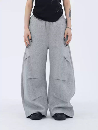 Kei Structured & Pleated Sweatpants-korean-fashion-Pants-Kei's Closet-OH Garments