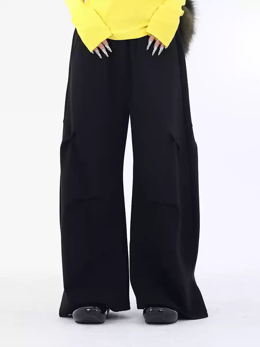 Kei Structured & Pleated Sweatpants-korean-fashion-Pants-Kei's Closet-OH Garments