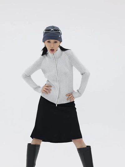 Kei Thin Stripes Slim Fit Knitted Jacket-korean-fashion-Jacket-Kei's Closet-OH Garments