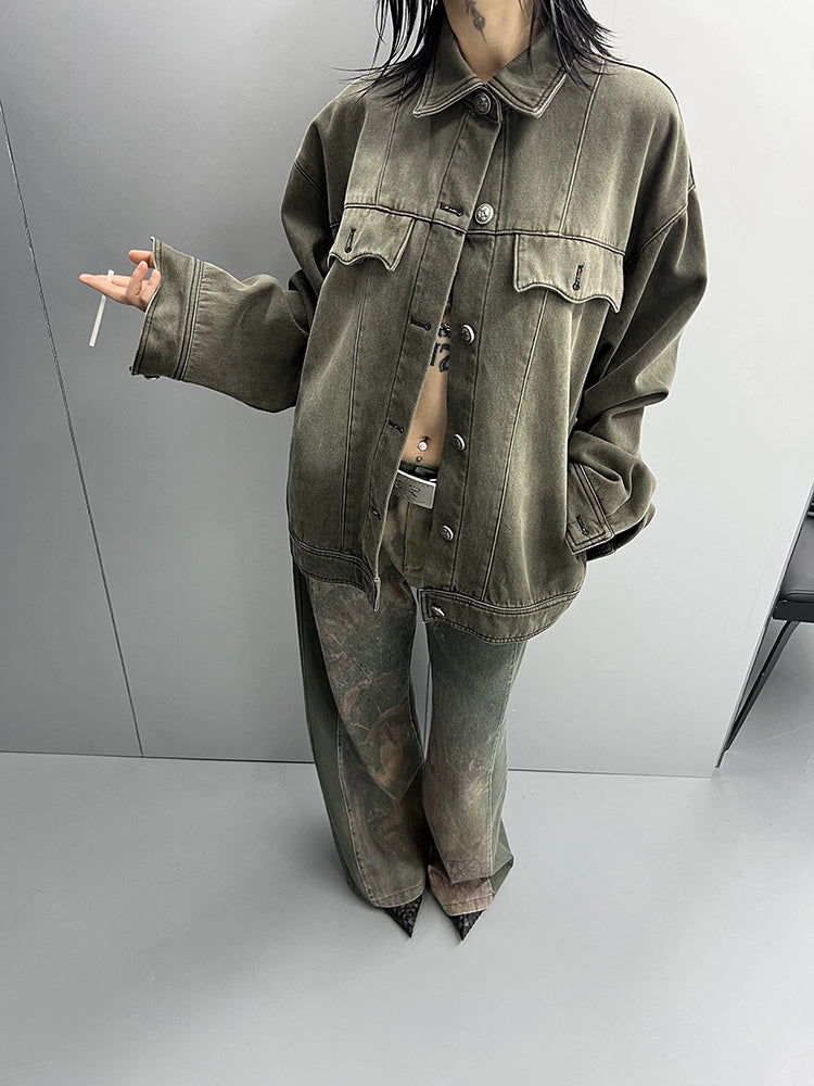 Kei Washed Classic Buttons Denim Jacket-korean-fashion-Jacket-Kei's Closet-OH Garments