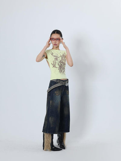 Kei Washed Reverse Wide Cropped Jeans-korean-fashion-Jeans-Kei's Closet-OH Garments