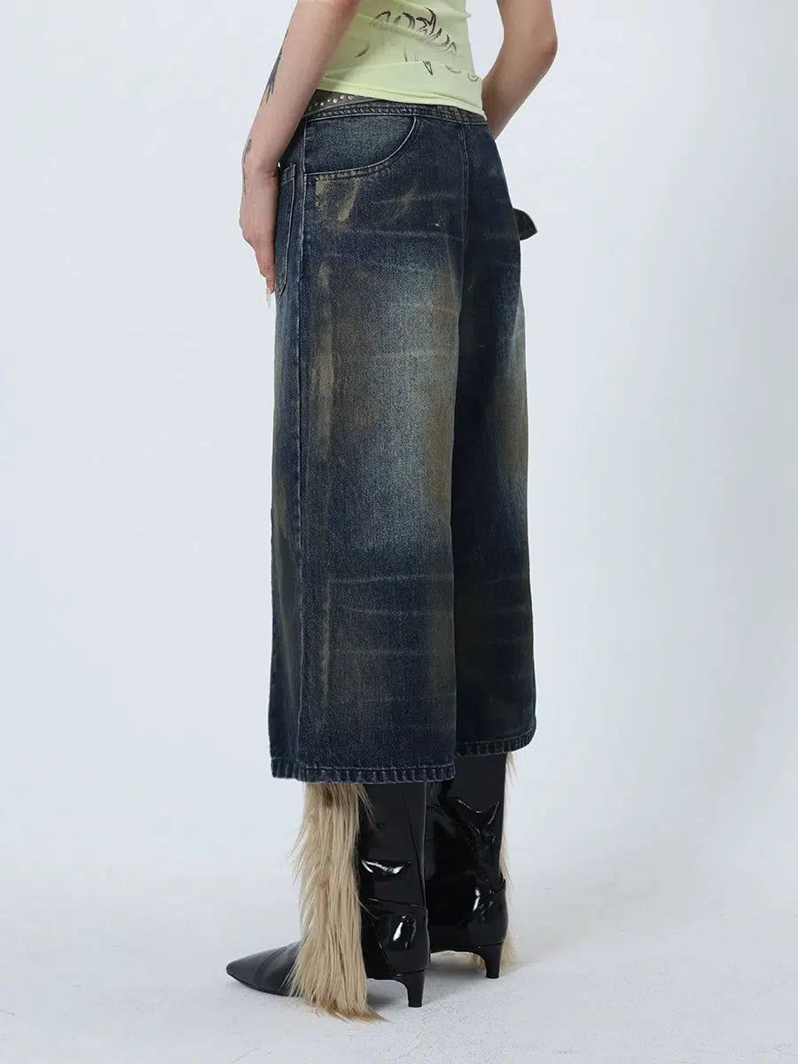 Kei Washed Reverse Wide Cropped Jeans-korean-fashion-Jeans-Kei's Closet-OH Garments