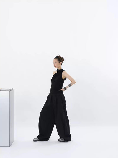 Kei Wide Elastic Waist Loose Pants-korean-fashion-Pants-Kei's Closet-OH Garments