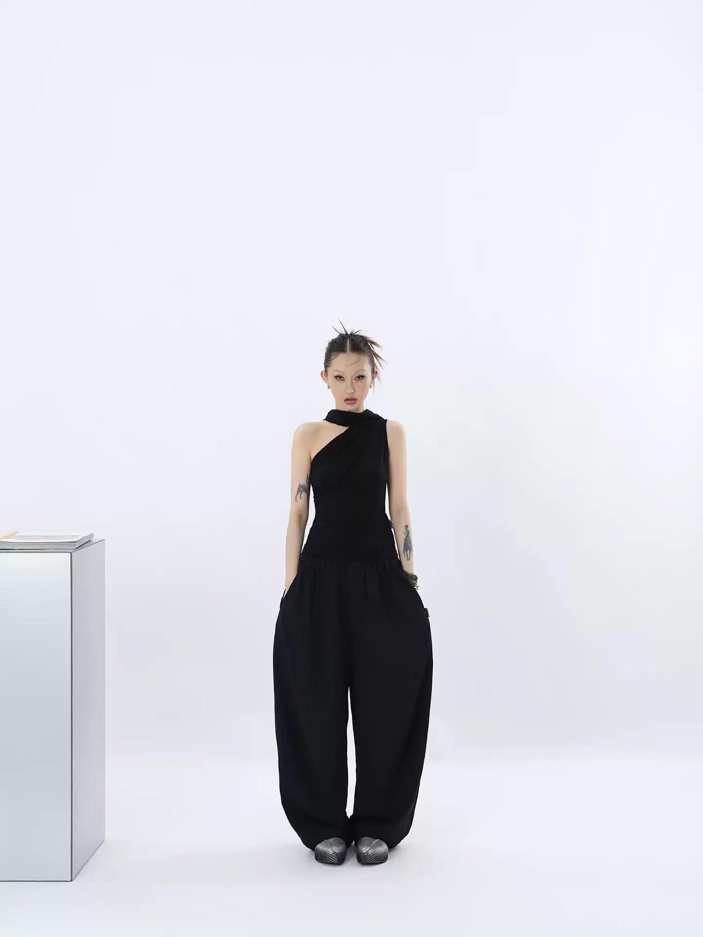 Kei Wide Elastic Waist Loose Pants-korean-fashion-Pants-Kei's Closet-OH Garments