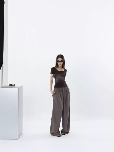 Kei Wide Elastic Waist Loose Pants-korean-fashion-Pants-Kei's Closet-OH Garments