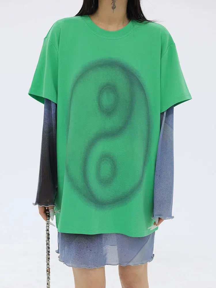 Kei Yin Yang Printed T-Shirt-korean-fashion-T-Shirt-Kei's Closet-OH Garments