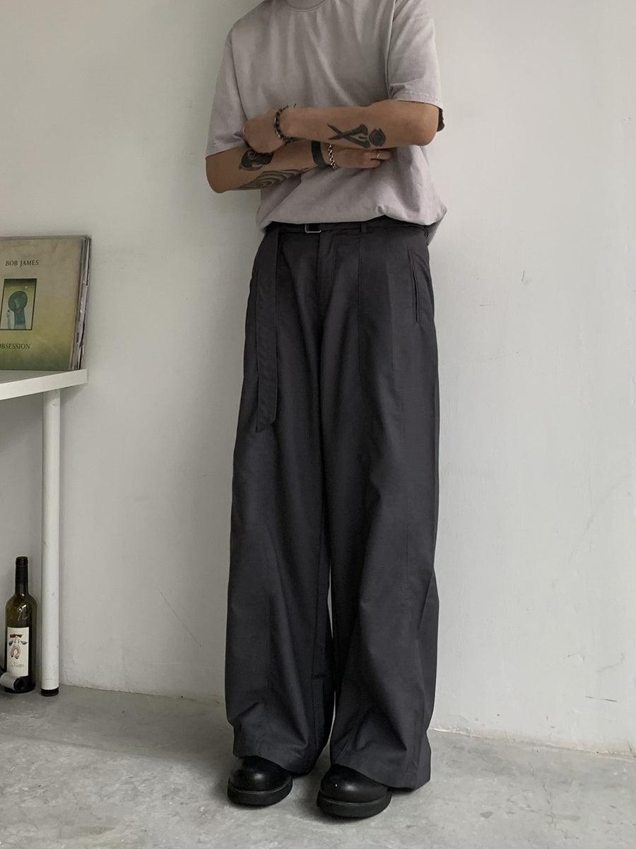 Knot Belt Strap Slouchy Trousers-korean-fashion-Trousers-Knot's Closet-OH Garments
