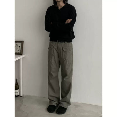 Knot Loose Flap Pocket Cargo Pants-korean-fashion-Pants-Knot's Closet-OH Garments