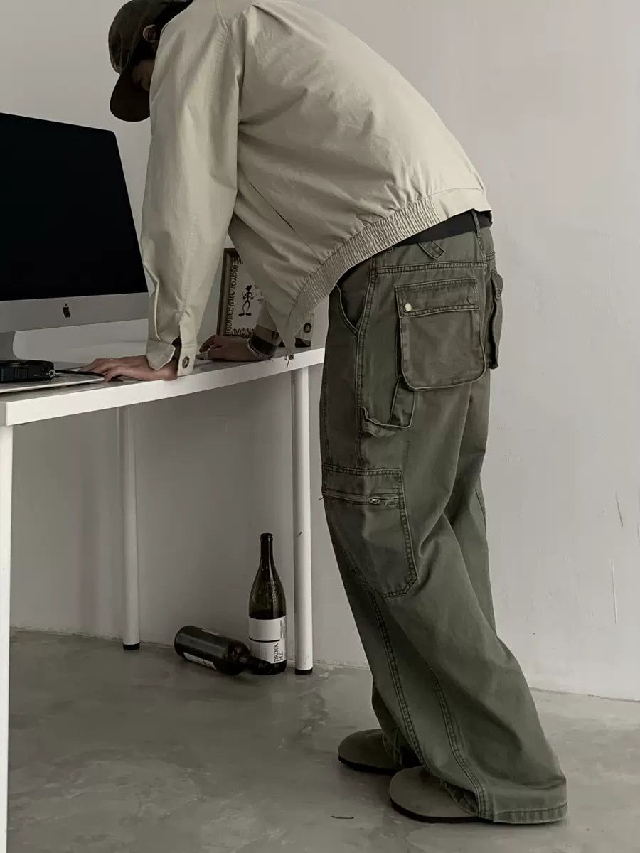 Knot Washed Arc Structure Cargo Pants-korean-fashion-Pants-Knot's Closet-OH Garments