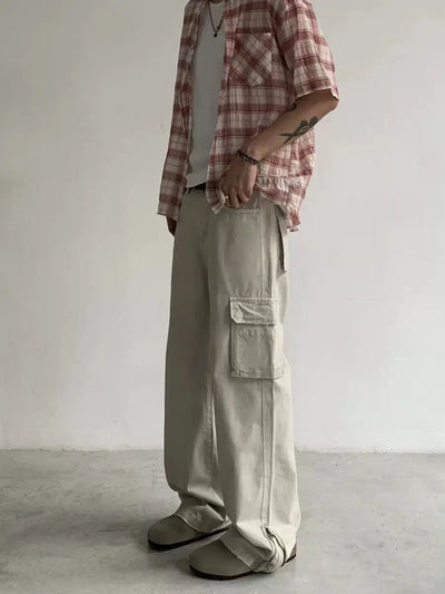 Knot Zip Slit Cargo Pants-korean-fashion-Pants-Knot's Closet-OH Garments
