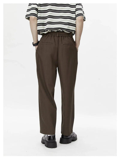 Lai Buckled Strap Pleated Trousers-korean-fashion-Trousers-Lai's Closet-OH Garments