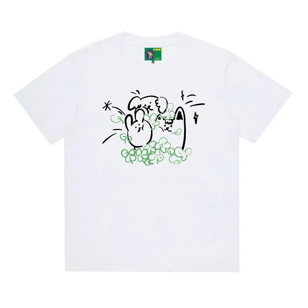 Lai Doodles Print Graphic T-Shirt-korean-fashion-T-Shirt-Lai's Closet-OH Garments