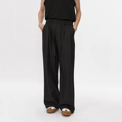 Lai Drapey Drawstring Waist Trousers-korean-fashion-Trousers-Lai's Closet-OH Garments