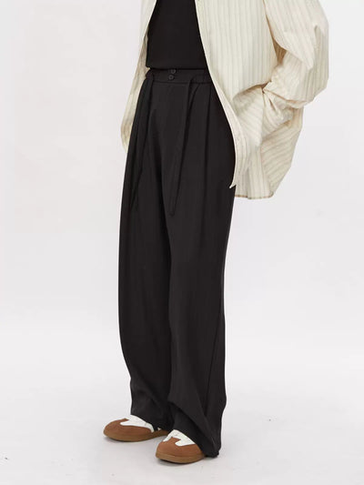 Lai Drapey Drawstring Waist Trousers-korean-fashion-Trousers-Lai's Closet-OH Garments