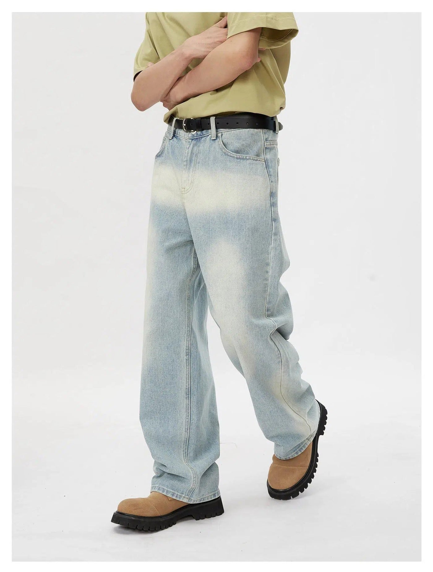 Lai Faded Area Spots Jeans-korean-fashion-Jeans-Lai's Closet-OH Garments