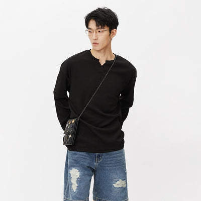 Lai Minimal Cut Ribbed Shirt-korean-fashion-Shirt-Lai's Closet-OH Garments