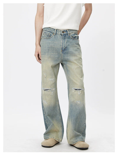 Lai Slight Ripped Knee Jeans-korean-fashion-Jeans-Lai's Closet-OH Garments