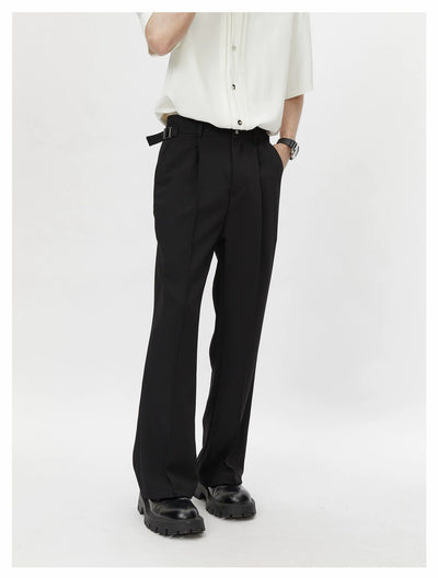 Lai Waist-Belt Bootcut Suit Pants-korean-fashion-Pants-Lai's Closet-OH Garments