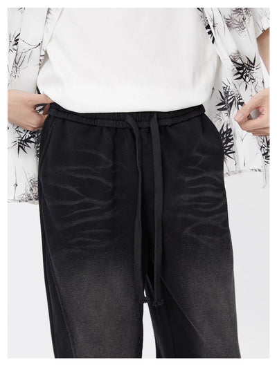 Lai Whiskers Fade Gartered Sweatpants-korean-fashion-Pants-Lai's Closet-OH Garments