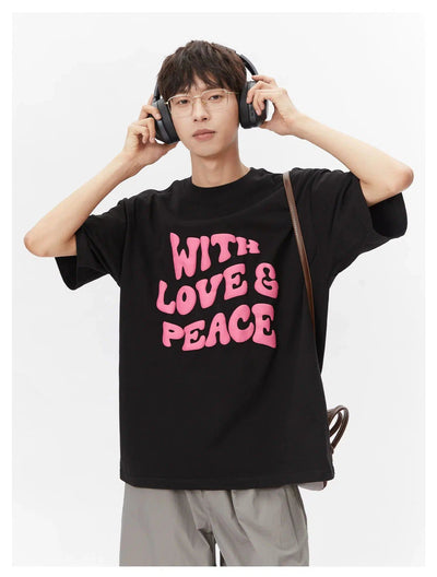 Lai With Love & Peace T-Shirt-korean-fashion-T-Shirt-Lai's Closet-OH Garments