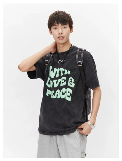 Lai With Love & Peace T-Shirt-korean-fashion-T-Shirt-Lai's Closet-OH Garments