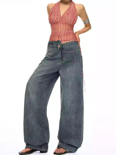 Lazy Asymmetric Structured Straight Jeans-korean-fashion-Jeans-Lazy's Closet-OH Garments