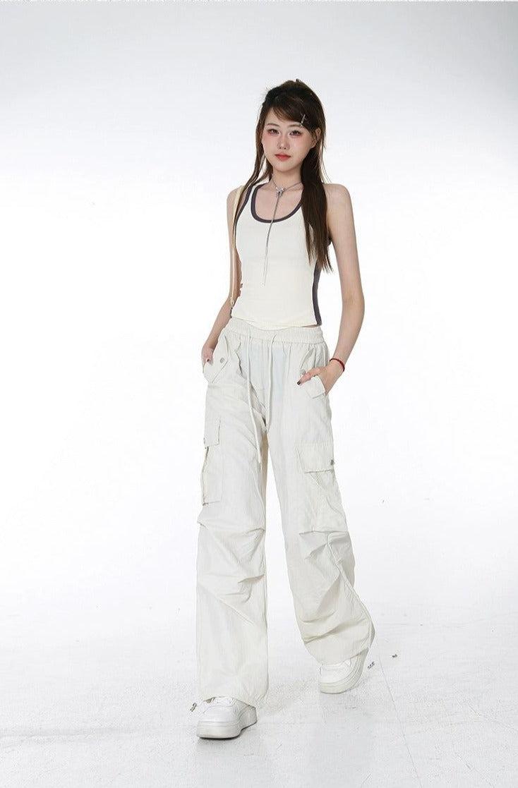 Lazy Basic Cargo Track Pants-korean-fashion-Pants-Lazy's Closet-OH Garments