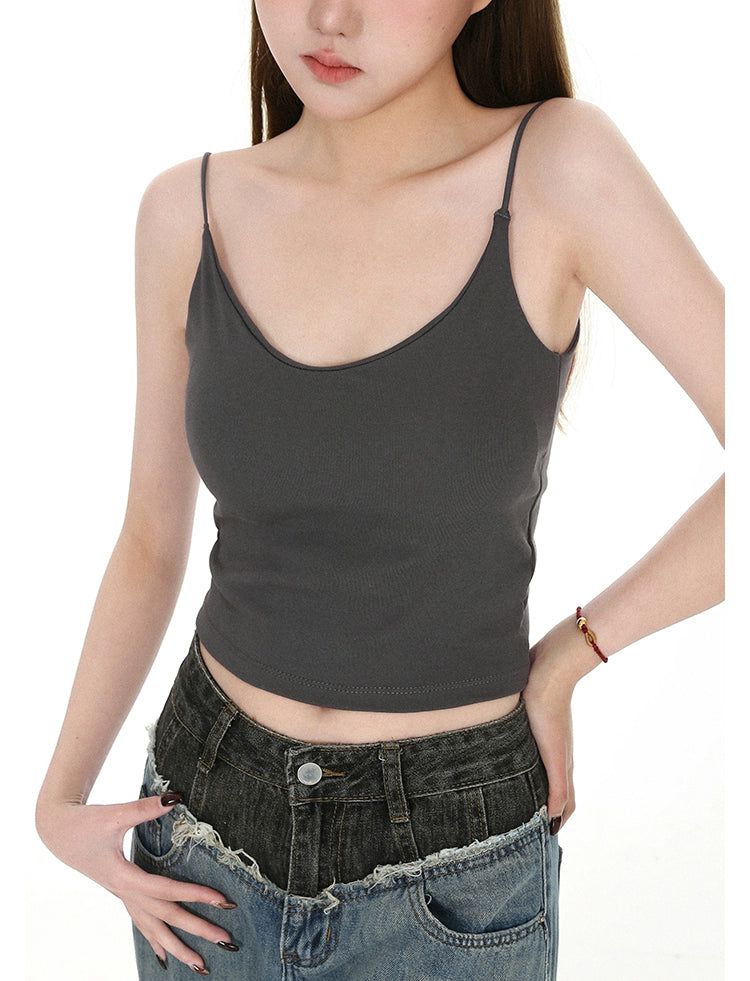 Lazy Basic Solid Color Camisole-korean-fashion-Camisole-Lazy's Closet-OH Garments