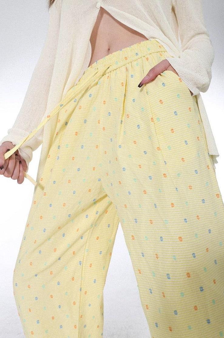 Lazy Circle Splatters Summer Pants-korean-fashion-Pants-Lazy's Closet-OH Garments
