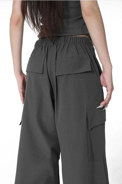 Lazy Drawstring Cargo Track Pants-korean-fashion-Pants-Lazy's Closet-OH Garments