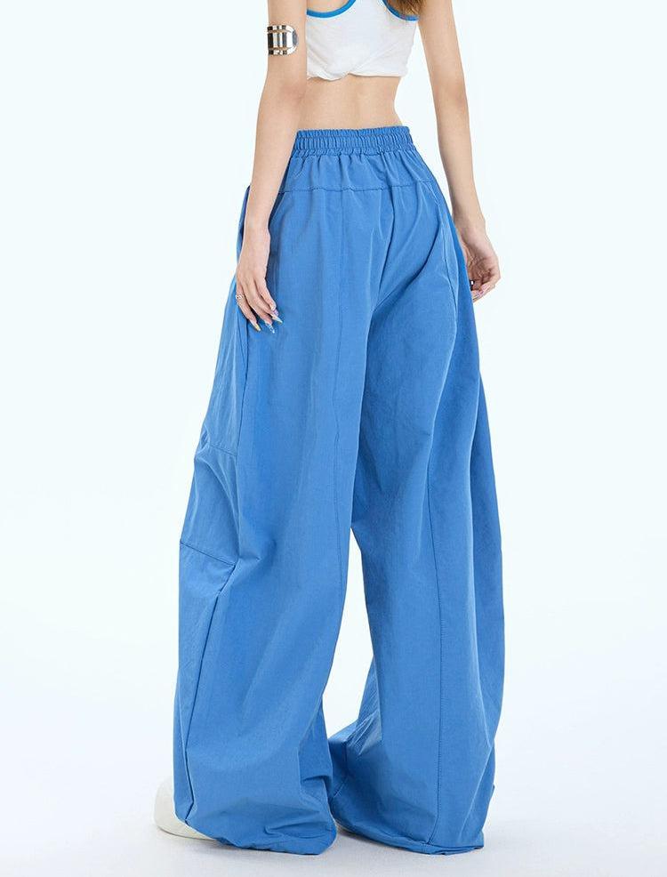 Lazy Drawstring Pleated Wide Leg Pants-korean-fashion-Pants-Lazy's Closet-OH Garments