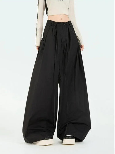 Lazy Drawstring Quick Dry Pleats Pants-korean-fashion-Pants-Lazy's Closet-OH Garments