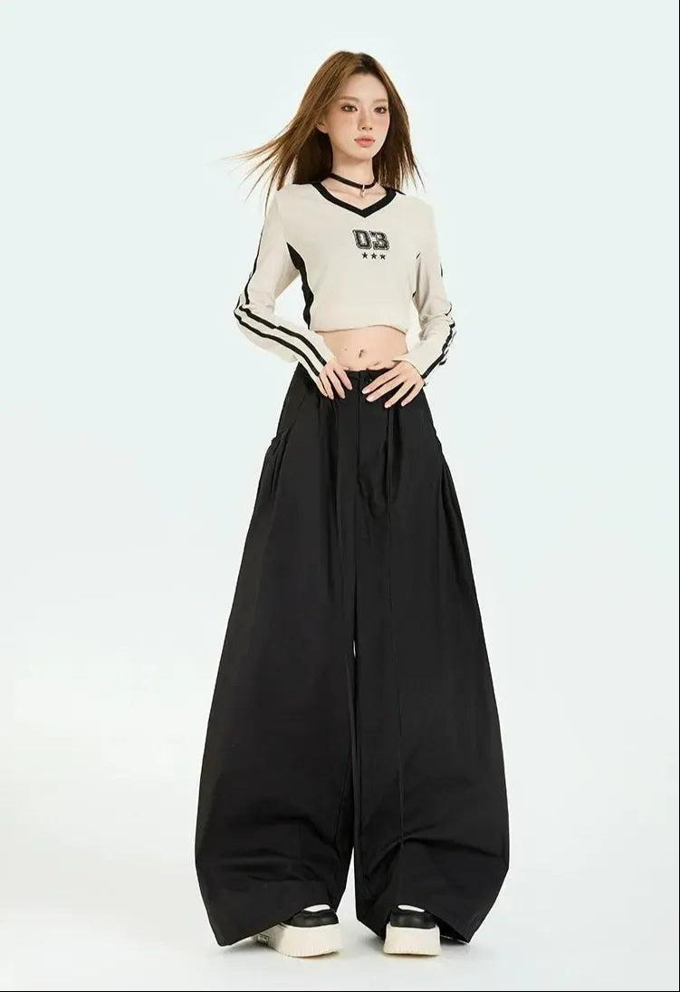 Lazy Drawstring Quick Dry Pleats Pants-korean-fashion-Pants-Lazy's Closet-OH Garments