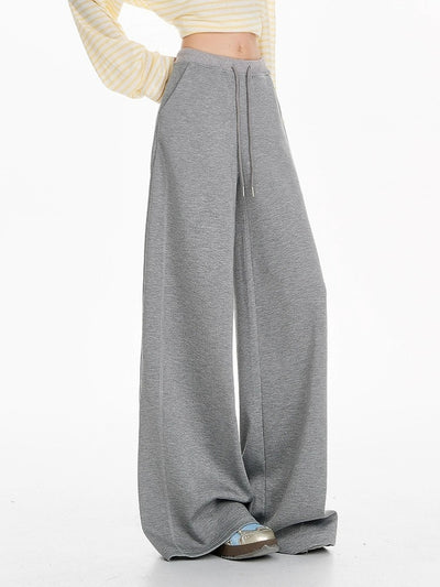 Lazy Drawstring Wide Cut Sweatpants-korean-fashion-Pants-Lazy's Closet-OH Garments
