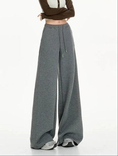 Lazy Drawstring Wide Cut Sweatpants-korean-fashion-Pants-Lazy's Closet-OH Garments