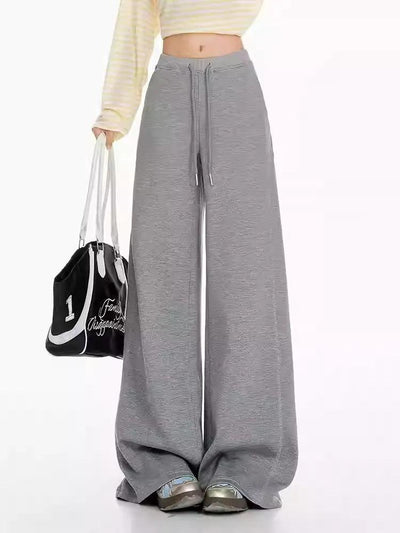 Lazy Drawstring Wide Cut Sweatpants-korean-fashion-Pants-Lazy's Closet-OH Garments