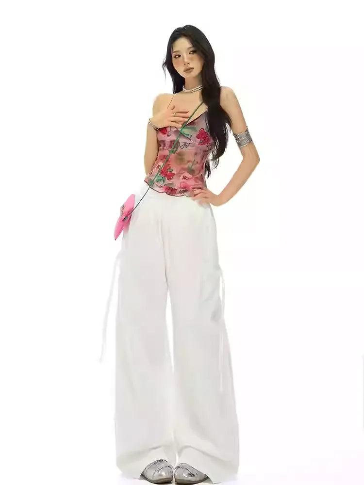 Lazy Elastic Waist Tie Pocket Pants-korean-fashion-Pants-Lazy's Closet-OH Garments