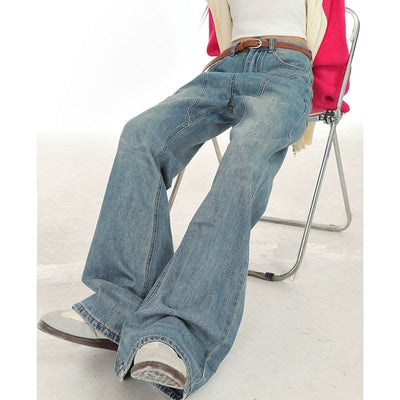 Lazy Faded Drapey Wide Jeans-korean-fashion-Jeans-Lazy's Closet-OH Garments