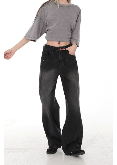Lazy Faded Front Stitched Jeans-korean-fashion-Jeans-Lazy's Closet-OH Garments