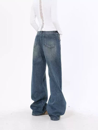 Lazy Faded Wide Leg Jeans-korean-fashion-Jeans-Lazy's Closet-OH Garments