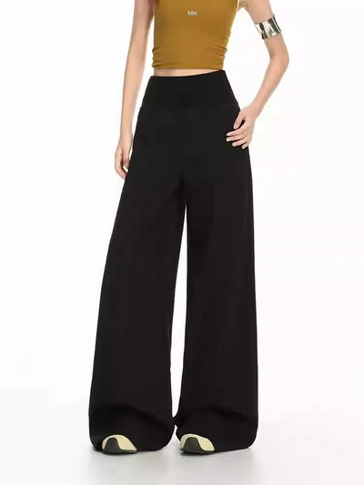 Lazy Folded Waist Wide Leg Pants-korean-fashion-Pants-Lazy's Closet-OH Garments