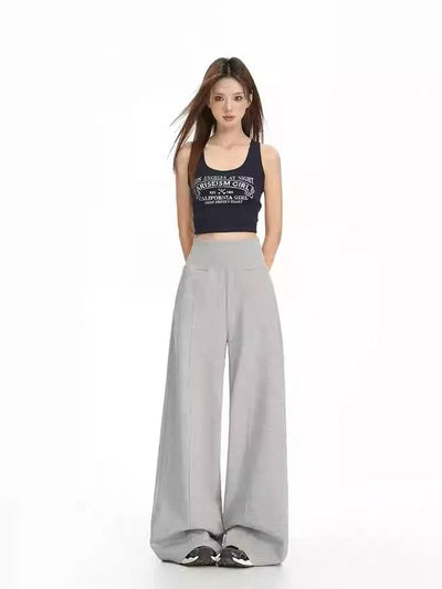Lazy Folded Waist Wide Leg Pants-korean-fashion-Pants-Lazy's Closet-OH Garments