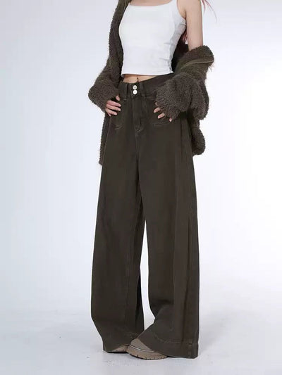 Lazy Front Pocket Wide Leg Pants-korean-fashion-Pants-Lazy's Closet-OH Garments