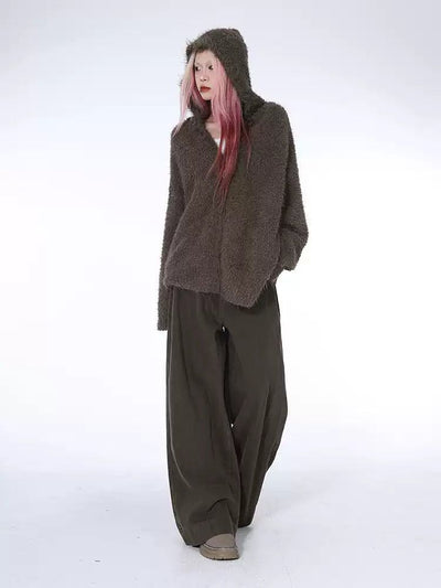 Lazy Front Pocket Wide Leg Pants-korean-fashion-Pants-Lazy's Closet-OH Garments